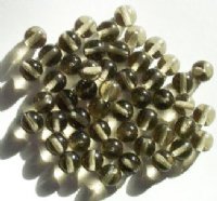 50 8mm Transparent Black Diamond Round Glass Beads